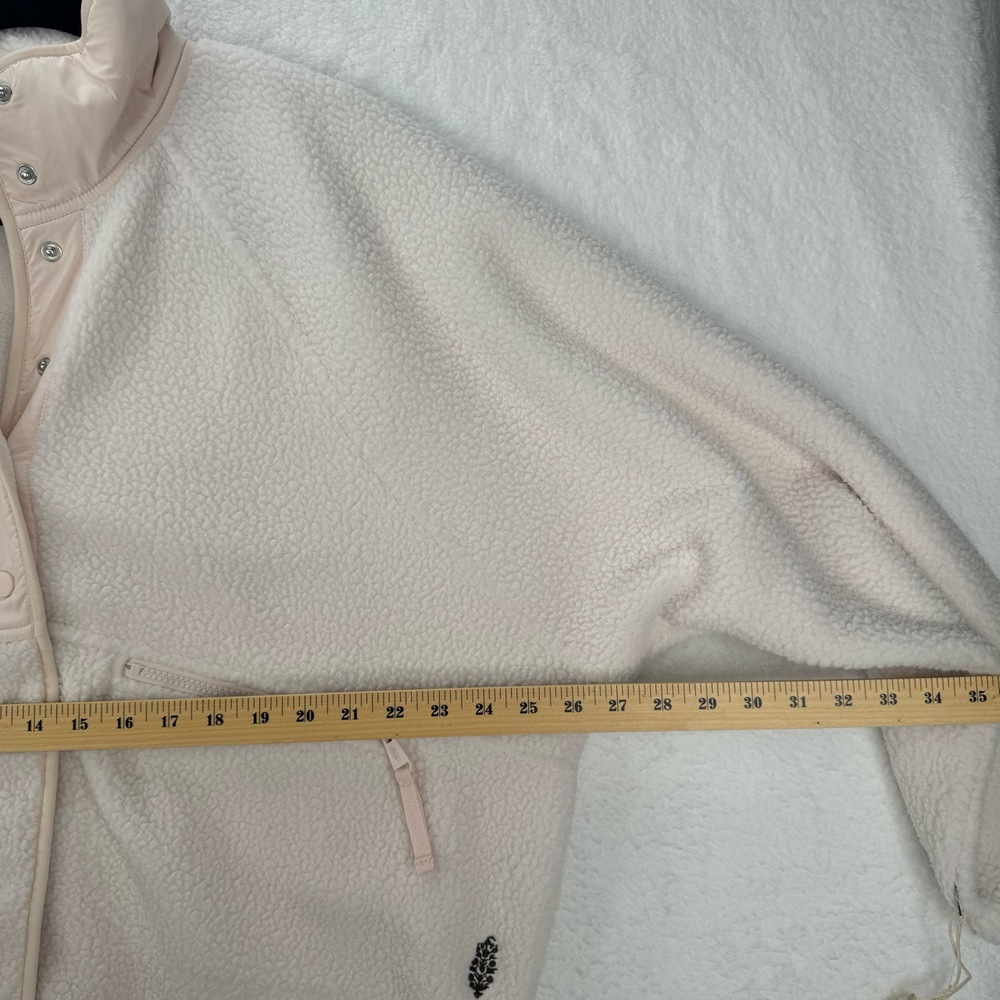 Free People X Hatch Hit the Slopes Maternity Jacket Cream Fleece Chest Pocket S - Picture 10 of 14